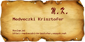 Medveczki Krisztofer névjegykártya